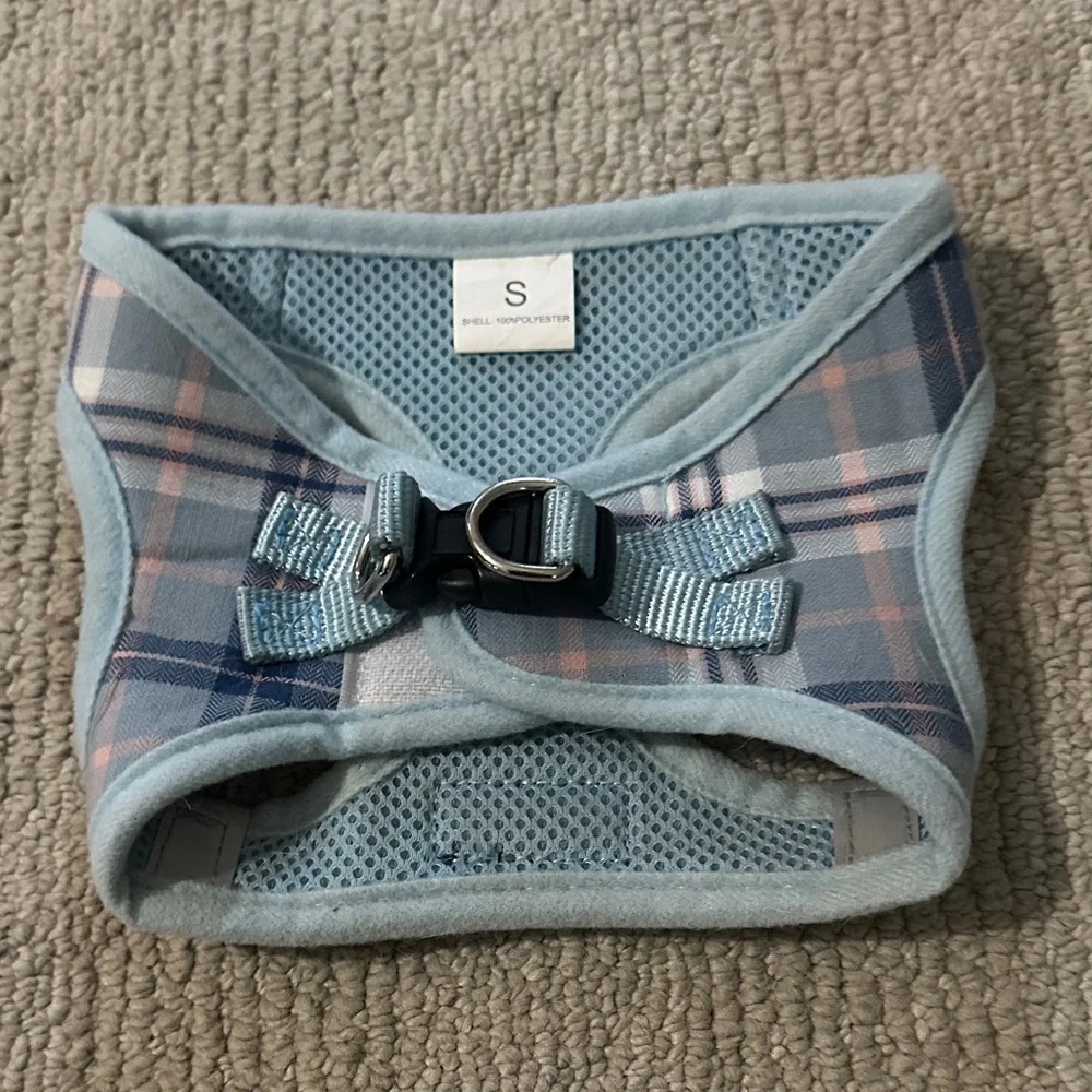 Pina Plaid Pet Harness with Blue and Pink Accents